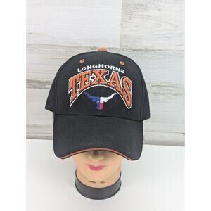 Texas Longhorn Baseball Hat Texas Flag Embroided Raised‎ Adjustable Black Copper